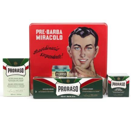 Proraso Kit de Afeitado Vintage, Proraso línea roja para barbas duras