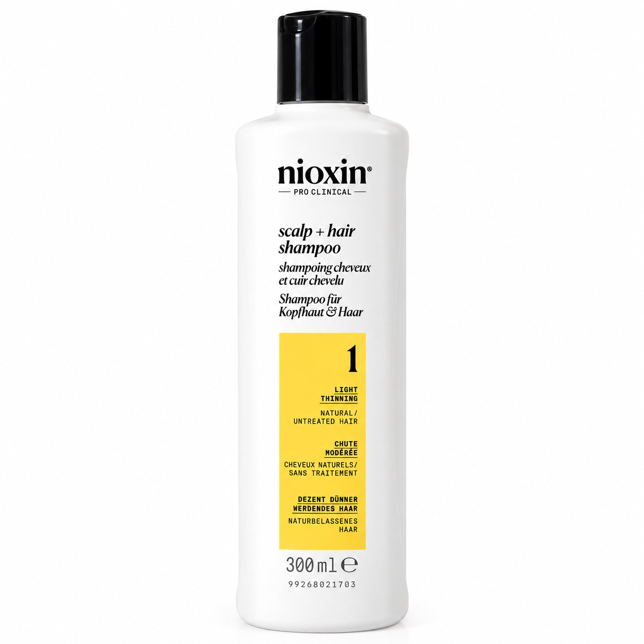 Champú Nioxin System 1 Paso 1 para cabello natural con debilitamiento ligero