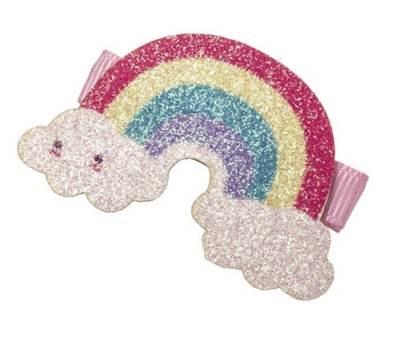 Clip pico pato arcoiris glitter purpurina plano Siena