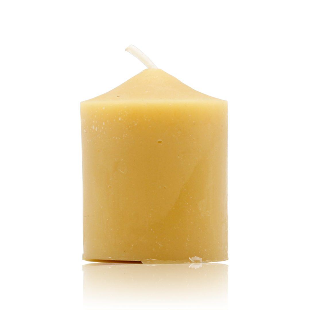 Vela de 100% Cera De Las Abejas Tamano 6 x 6,5 cm 100% Natural Aroma De Miel/Cera  100% Hecho A Mano