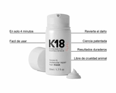 Mascarilla capilar K18 reparadora molecular sin aclarado - Imagen 4