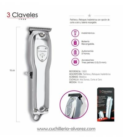 Máquina Cortapelos Profesional Retocadora 3 Claveles - Imagen 3