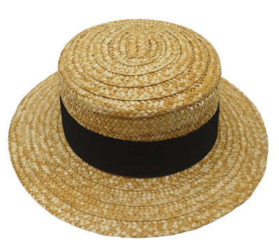 Sombrero Canotier de rafia ala corta