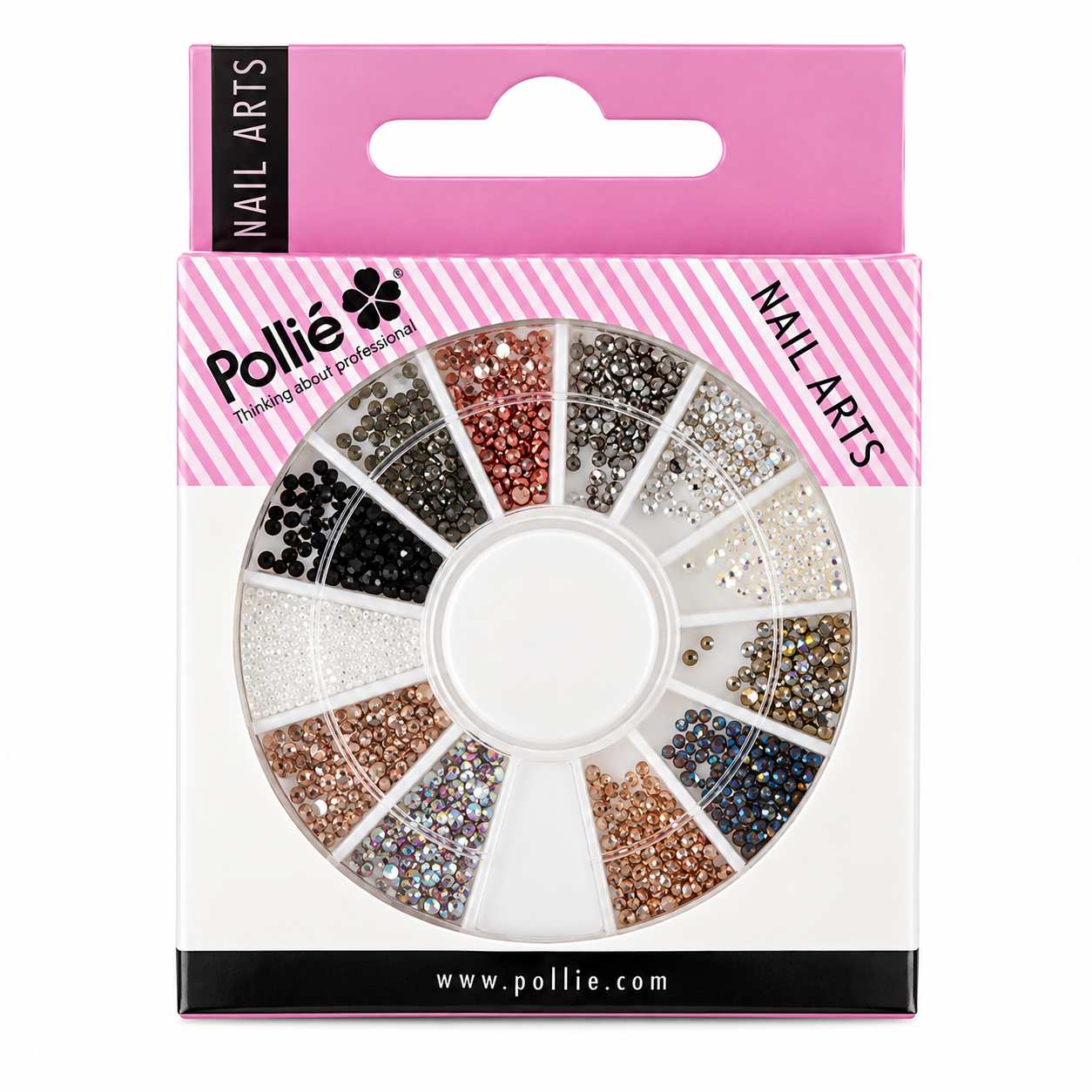 Rueda de decoración con gemas Pollié Nail Art para manicura y diseños de uñas