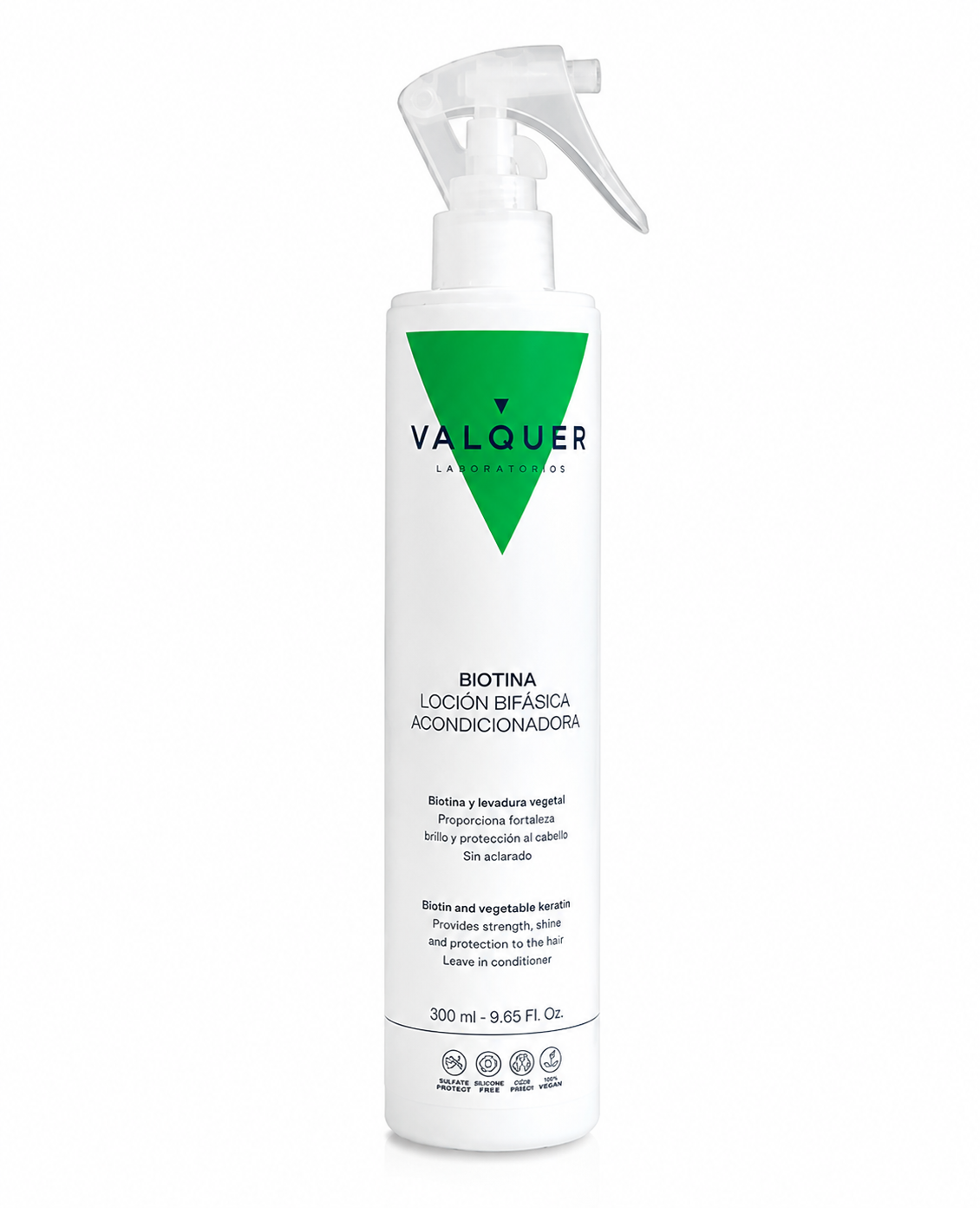 Loción Bifásica Acondicionadora Valquer con Biotina para desenredar, fortalecer y suavizar el cabello