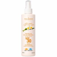 Spray protector solar corporal SPF 30 Valquer para proteger la piel frente a los rayos UVA y UVB