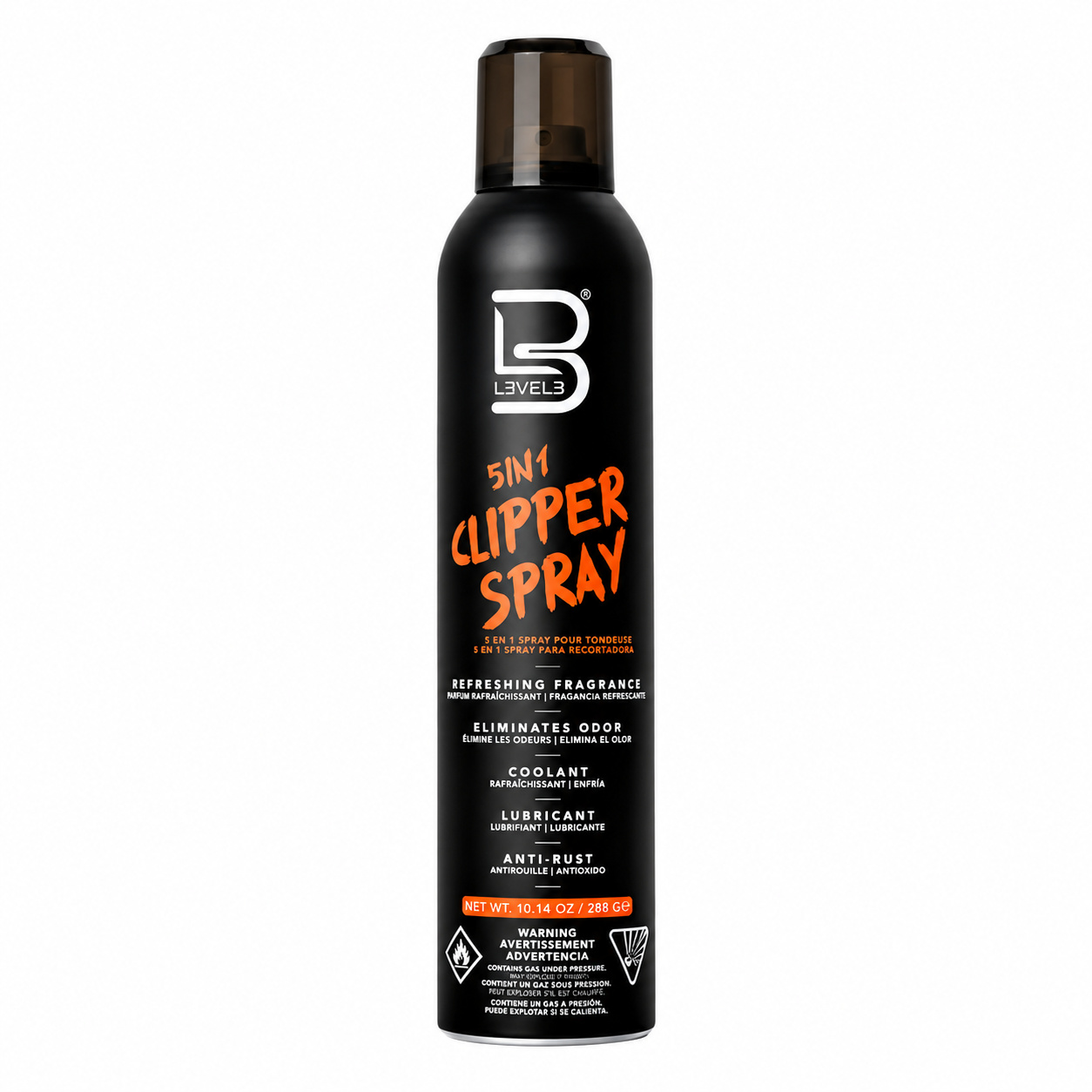 Spray limpiador 5 en 1 Level3 para máquinas, cuchillas y herramientas de barbería