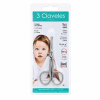 Tijera de uñas para bebé 3 Claveles 12044 con punta redondeada de acero inoxidable